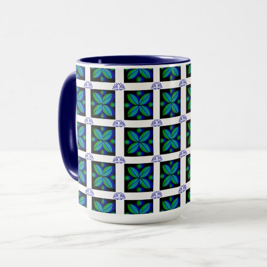 Blumenmotif-Kaffee Tasse (Vorderseite Links)