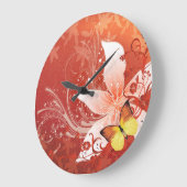 Blumenmotiv 11 Wall Clock Große Wanduhr (Winkel)