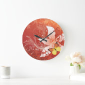 Blumenmotiv 11 Wall Clock Große Wanduhr (Zuhause)