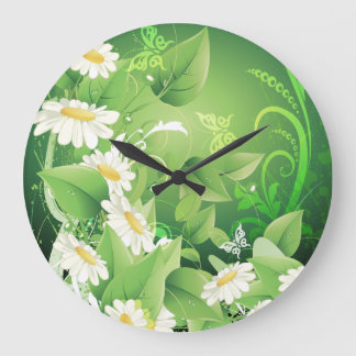Blumenmotiv 7 Wandleuchte Große Wanduhr