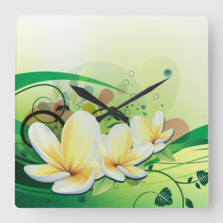 Blumenmotiv 8 Wandleuchte Quadratische Wanduhr