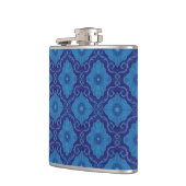 Blumenmotiv "Blaublumen", böhmisches Muster Flachmann (Links)