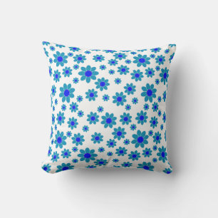 Blumenmotiv Blaue Blume   Gänseblümchen-Muster Kissen