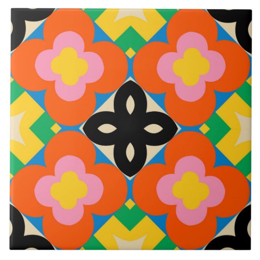 Blumenmotiv Decorative Keramik Tile - 6"x6" Fliese (Vorderseite)