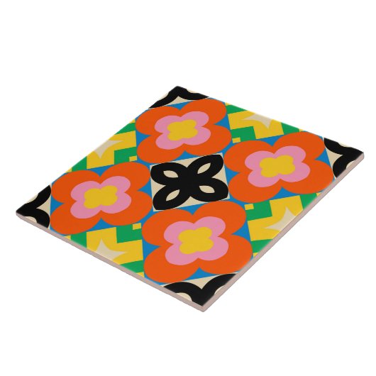 Blumenmotiv Decorative Keramik Tile - 6"x6" Fliese (Seite)