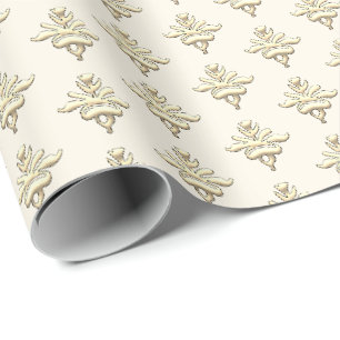Blumenmotiv Goldmuster Vintage Elegante Blume Geschenkpapier