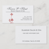 Blumenmotiv-Haar-Stylist-RoseWatercolor minimal Terminkarte (Vorne/Hinten)