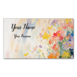 Blumenmotiv in Ölfarben Magnetische Visitenkarte