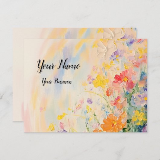 Blumenmotiv in Ölfarben Postkarte (Vorne/Hinten)