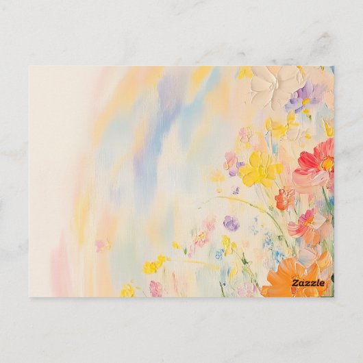 Blumenmotiv in Ölfarben Postkarte (Rückseite)