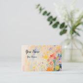 Blumenmotiv in Ölfarben Visitenkarte (Stehend Vorderseite)