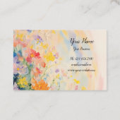 Blumenmotiv in Ölfarben Visitenkarte (Rückseite)