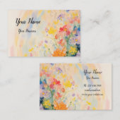 Blumenmotiv in Ölfarben Visitenkarte (Vorne/Hinten)