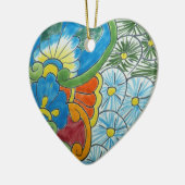 Blumenmotiv Keramik Ornament (Links)