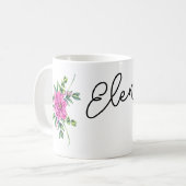 Blumenmotiv mit Namen Kaffeetasse (Vorderseite Links)