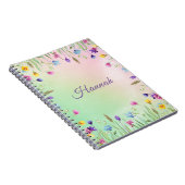 Blumenmotiv-Notizbuch mit Namen Notizblock (Rechte Seite)