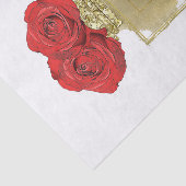 Blumenmotiv Parfüm Flasche Rote Rosen Gold Glam Seidenpapier (Ausschnitt)