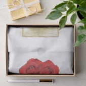 Blumenmotiv Parfüm Flasche Rote Rosen Gold Glam Seidenpapier (Geschenk)