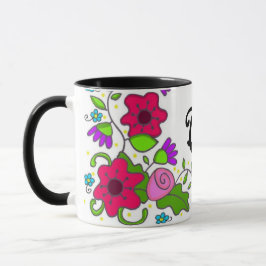 Blumenmotiv-Ukrainer-Volkskunst Tasse
