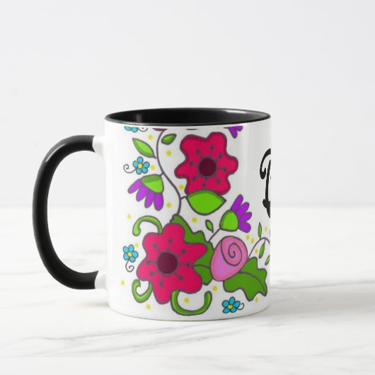 Blumenmotiv-Ukrainer-Volkskunst Tasse (Links)