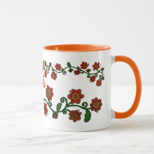 Blumenmotiv-Ukrainer-Volkskunst Tasse
