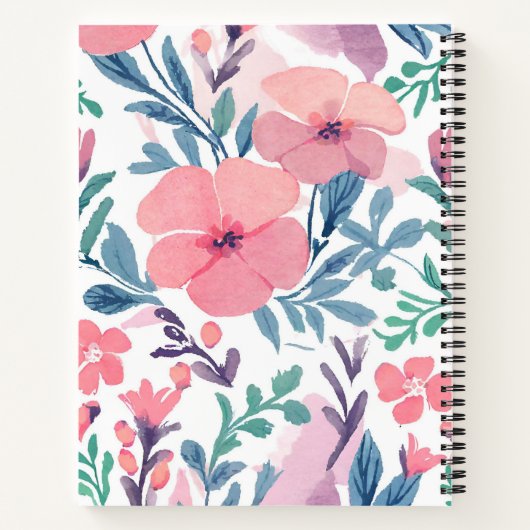 Blumenmotivation SpiralNotebook Notizblock (Rückseite)