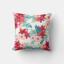 Blumenmotive in Wasserfarben Kissen