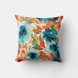 Blumenmotive in Wasserfarben Kissen