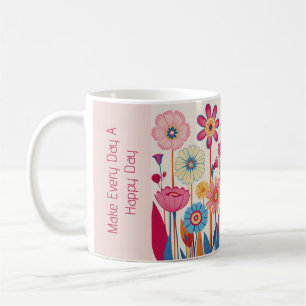 Blumenmotto im Vintagen 60er Kaffeetasse