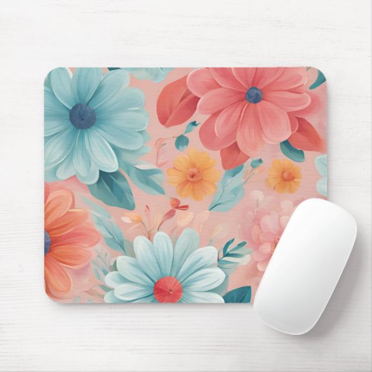 Blumenmousepad - Stilvolle Blume Design-Schreibtis Mousepad (Mit Mouse)