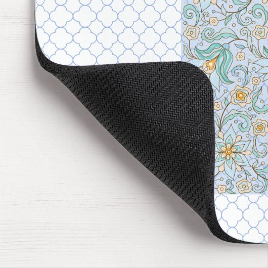 Blumenmousepad - Weich blauer Hintergrund Mousepad (Ecke)