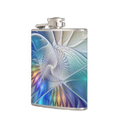 Blumenmuseum Fraktal Kunst, bunte Abstrakte Blume Flachmann (Links)