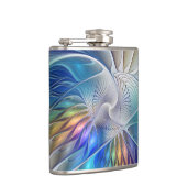 Blumenmuseum Fraktal Kunst, bunte Abstrakte Blume Flachmann (Rechts)