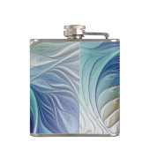 Blumenmuseum Fraktal Kunst, bunte Abstrakte Blume Flachmann (Rückseite)