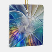 Blumenmuseum Fraktal Kunst, bunte Abstrakte Blume Keramikornament (Rechts)