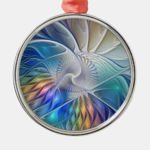 Blumenmuseum Fraktal Kunst, bunte Abstrakte Blume Ornament Aus Metall