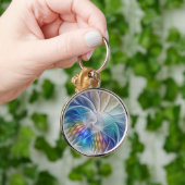 Blumenmuseum Fraktal Kunst, bunte Abstrakte Blume Schlüsselanhänger (Hand)