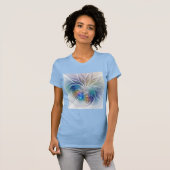 Blumenmuseum Fraktal Kunst, bunte Abstrakte Blume T-Shirt (Vorne ganz)