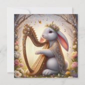 Blumenmusiker Bunny Osterst Feiertagskarte (Vorderseite)