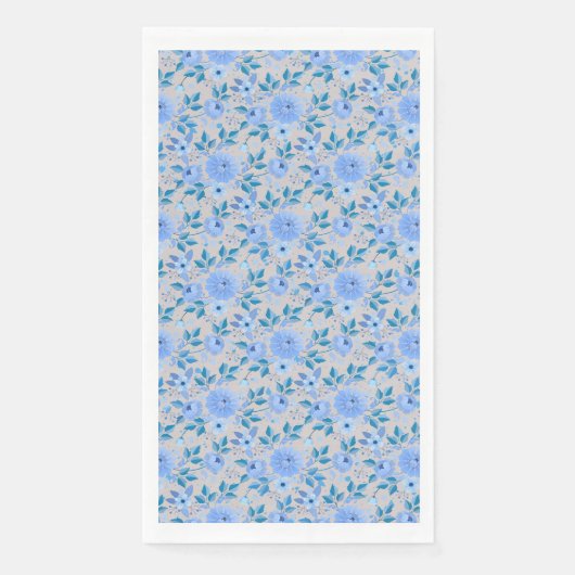 Blumenmuster.06.FR. Lbluex4. Offwhite BG Serviette (Vorderseite)