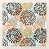 Blumenmuster 10 glasuntersetzer (Vorderseite)