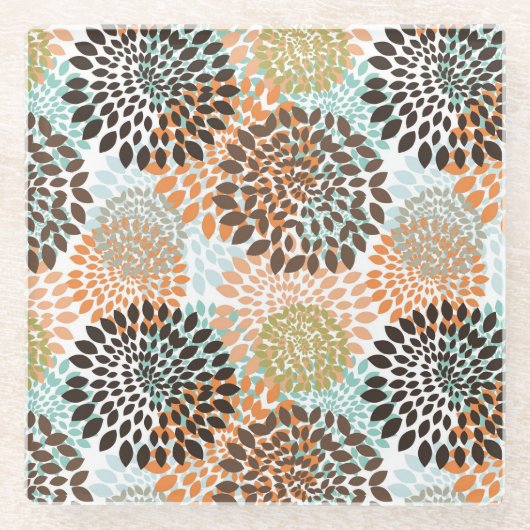 Blumenmuster 10 glasuntersetzer (Vorderseite)