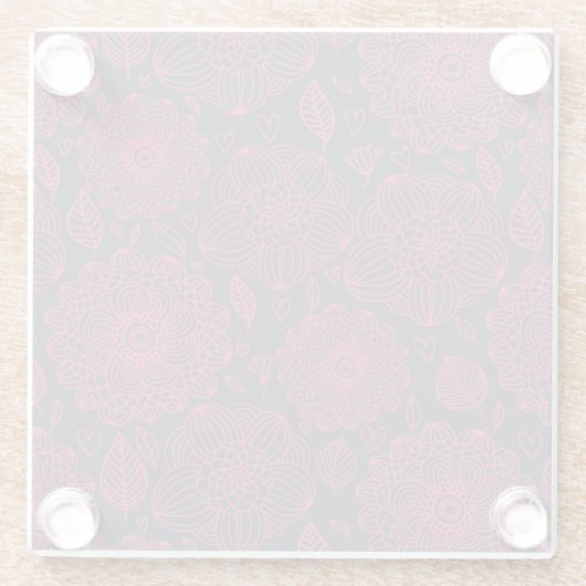 Blumenmuster 12 glasuntersetzer (Rückseite)