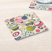 Blumenmuster 12 rechteckiger pappuntersetzer (angewinkelt)