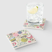 Blumenmuster 13 steinuntersetzer (Seitenansicht)