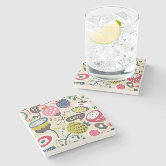 Blumenmuster 13 steinuntersetzer (Seitenansicht)