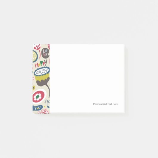 Blumenmuster 14 post-it klebezettel (Vorderseite)