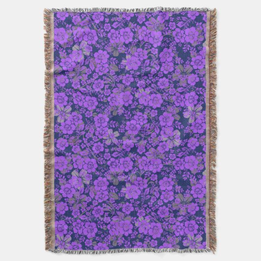 Blumenmuster 15.Lila.b DBlue BG Decke (Vorderseite Vertikal)