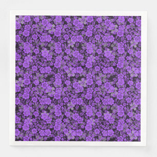 Blumenmuster 15.Lila.b Schwarze BG Serviette
