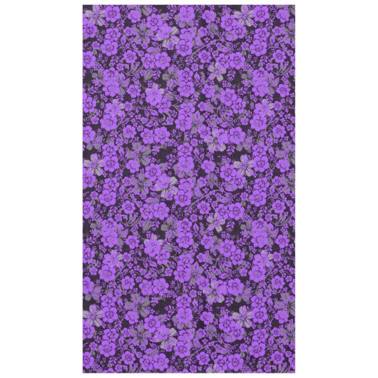 Blumenmuster 15.Lila.b Schwarze BG Tischdecke (Vorderseite)